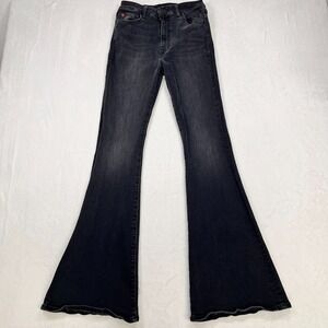 High-Rise Black Flared Jeans - Women's